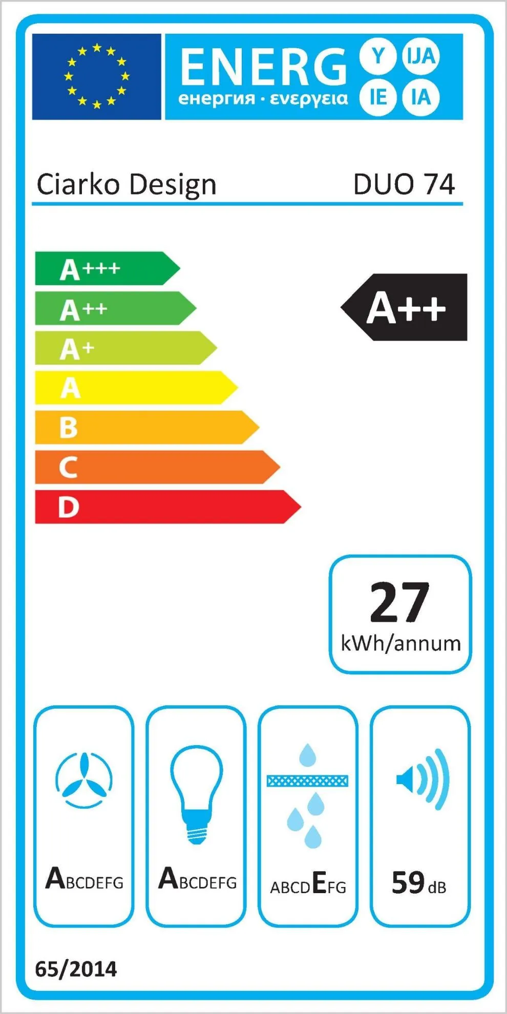 Obrázok Odsávač vstavaný do skrinky Duo 74 Black (CDZ7405C)