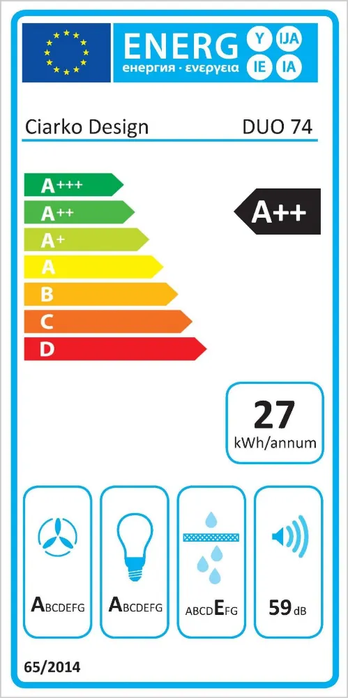 Obrázok Odsávač vstavaný do skrinky Duo 74 Black (CDZ7405C)