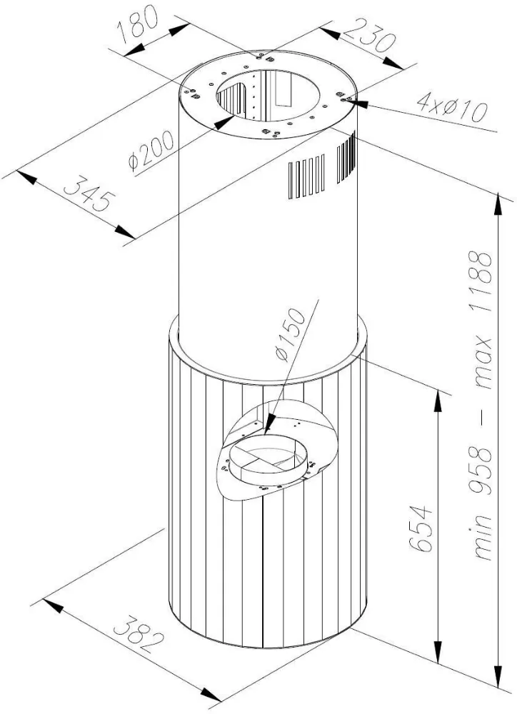 Obrázok Odsávač ostrůvkový Roto W Gold Steel (CDW3803GS)