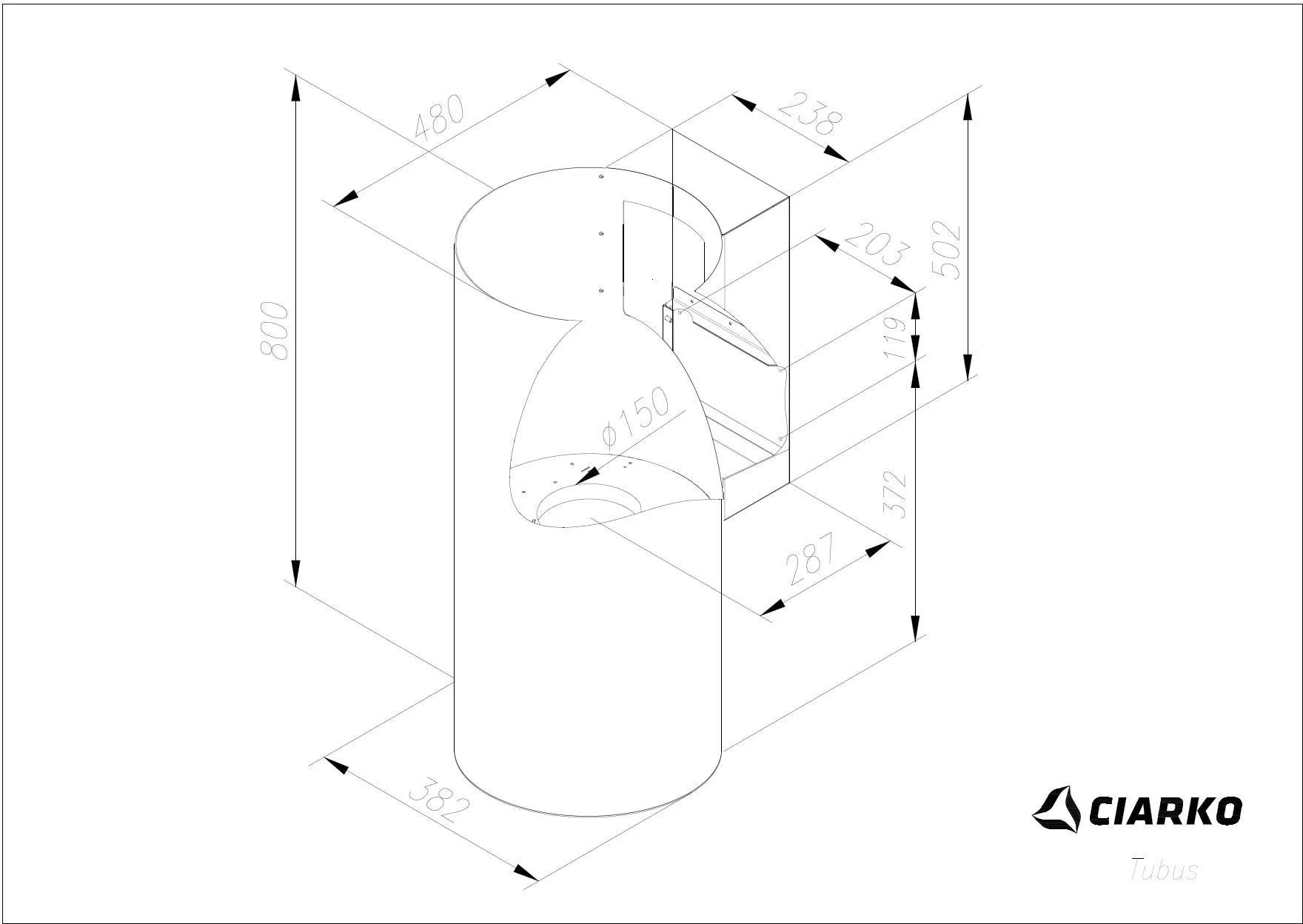 Obrázok Odsávač komínový Tubus Gold Steel (CDP3801GS)