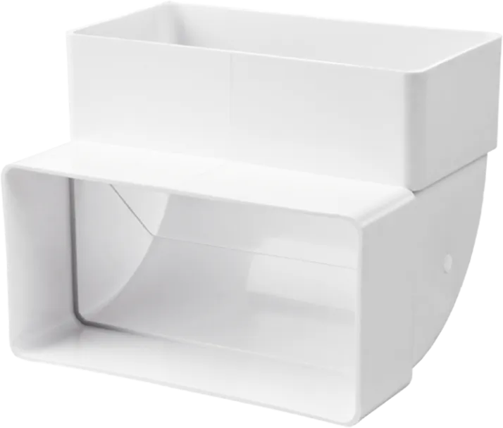 Obrázok Zvislé koleno, plochý kanál 220x90 mm, 90°, biele