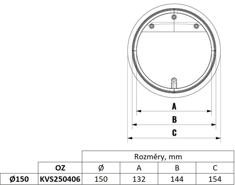 Obrázok Kruhová vodorovná pachutesná klapka s magnetom 150 mm pre odsávače