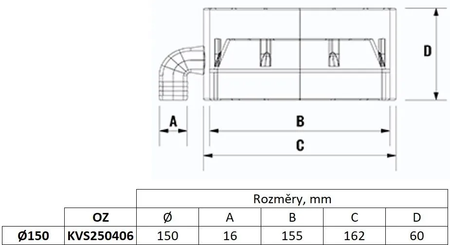 Obrázok Kruhový výpust kondenzátu 150 mm
