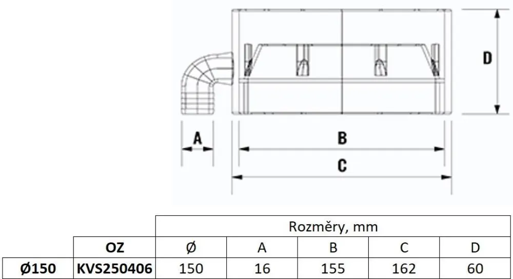 Obrázok Kruhový výpust kondenzátu 150 mm