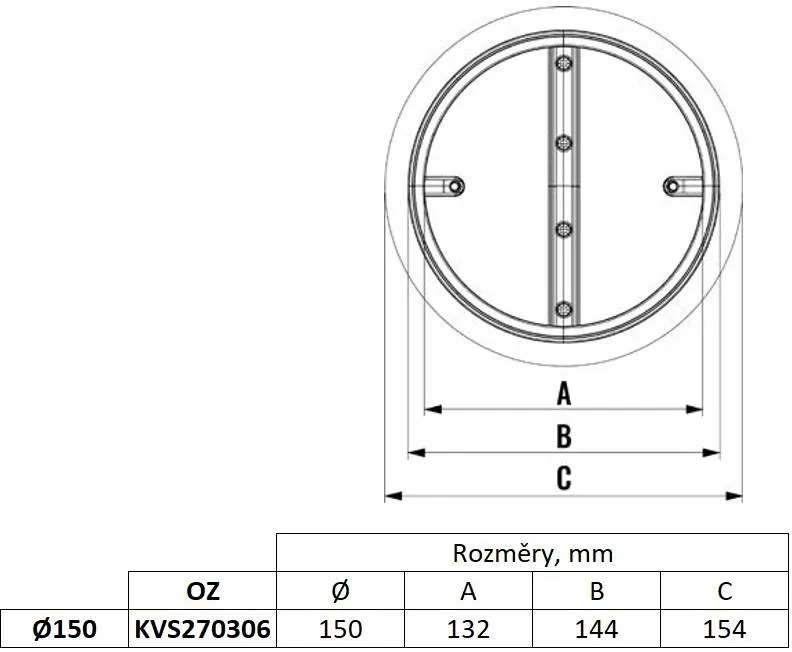 Obrázok Kruhová pachutesná klapka s magnetom pre zvislé aj vodorovné použitie