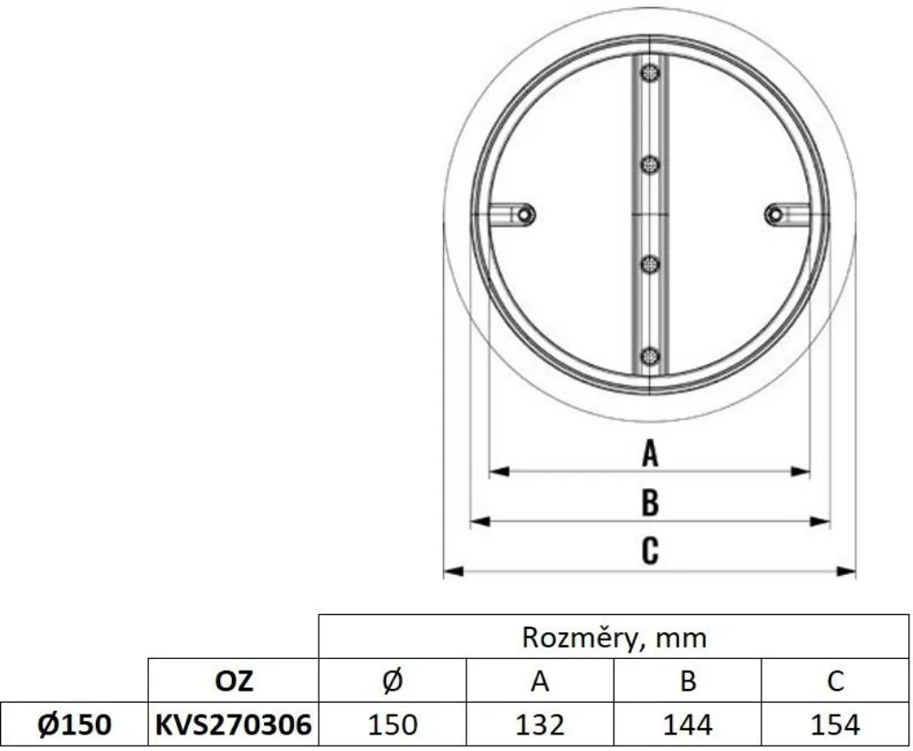 Obrázok Kruhová pachutesná klapka s magnetom pre zvislé aj vodorovné použitie