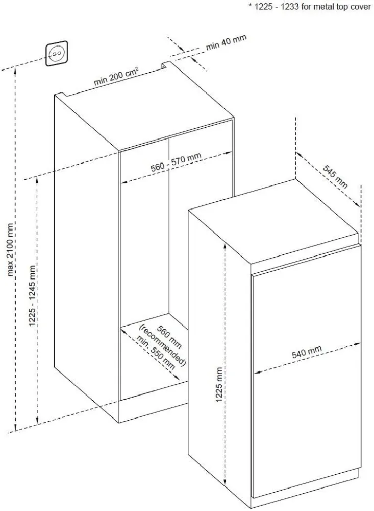 Obrázok CHLADNIČKA VSTAVANÁ KC2193J
