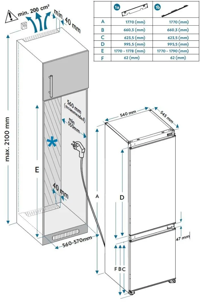 Obrázok CHLADNIČKA VSTAVNÁ KCN2233J