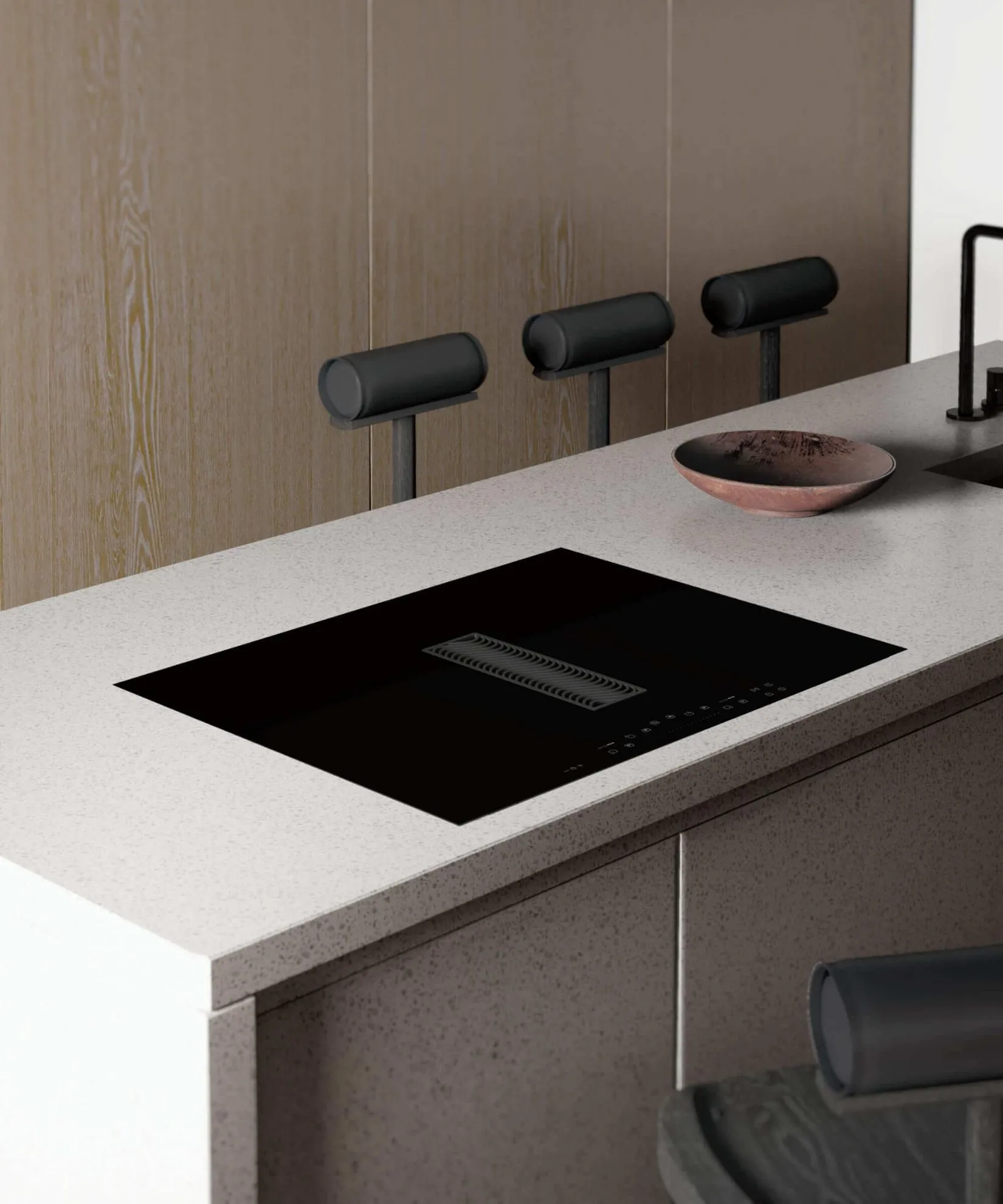 Obrázok INDUKČNÁ DOSKA S INTEGROVANÝM ODSÁVAČOM WIZARD SLIM 72 CDB7201C