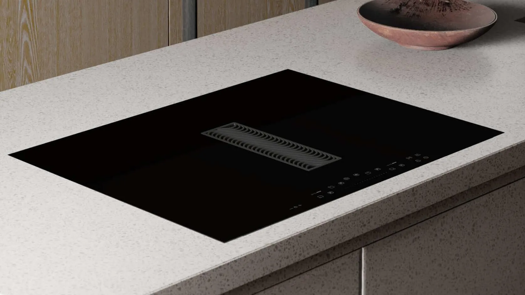 Obrázok INDUKČNÁ DOSKA S INTEGROVANÝM ODSÁVAČOM WIZARD SLIM 72 CDB7201C