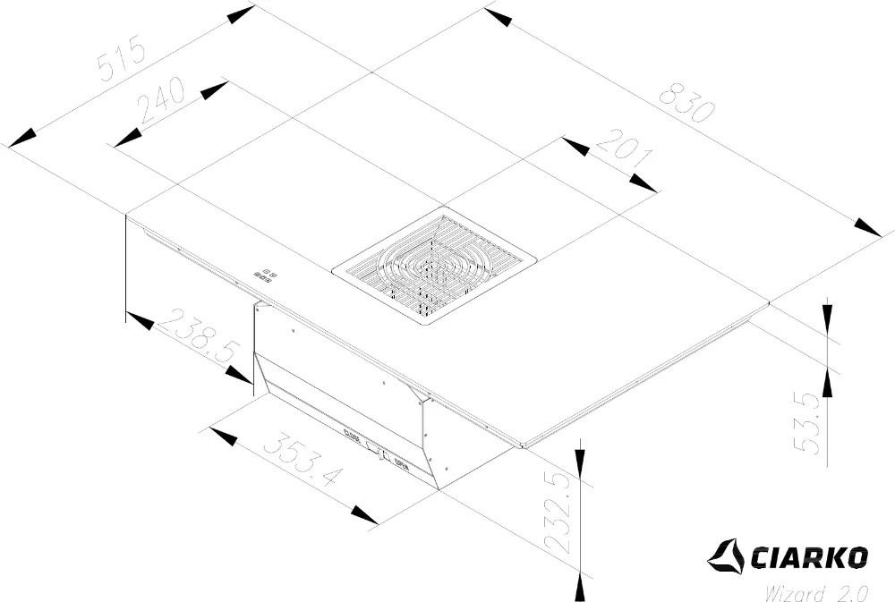 Obrázok INDUKČNÁ DOSKA S INTEGROVANÝM ODSÁVAČOM WIZARD 2.0 CDB8302C