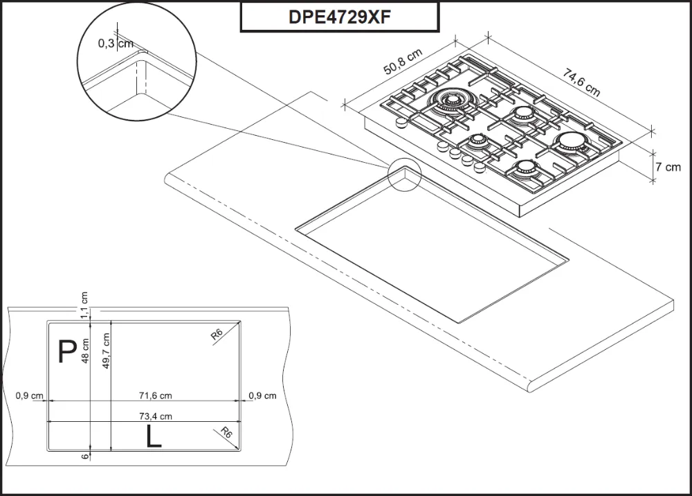 Obrázok DOSKA PLYNOVÁ DPE4729XF