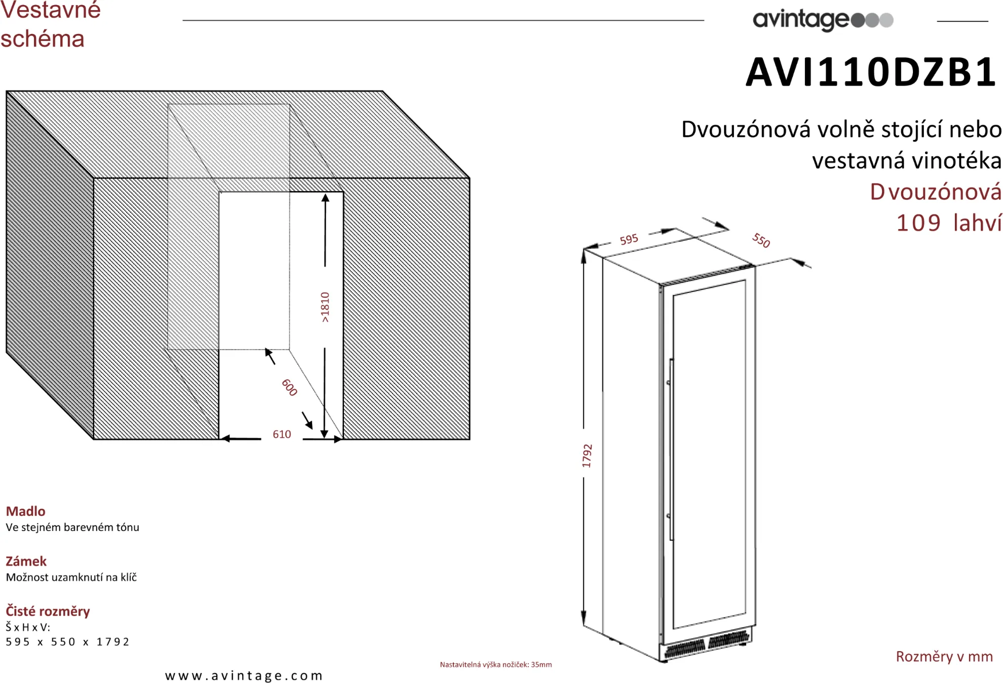 Obrázok VINOTÉKA AVI110DZB1