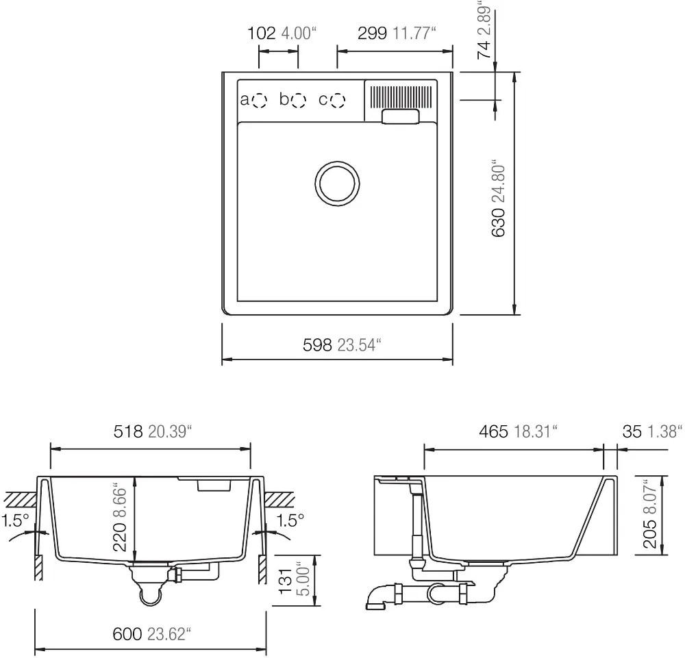 Obrázok Dřez KALLIO M-100 Ivy Modulární uložení