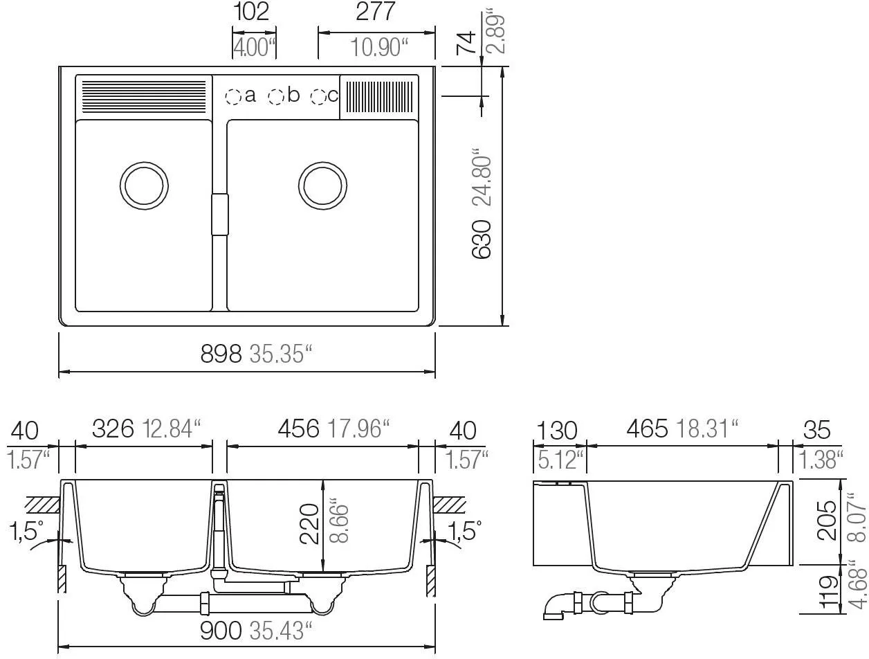 Obrázok Dřez KALLIO M-175 Ivy Modulární uložení