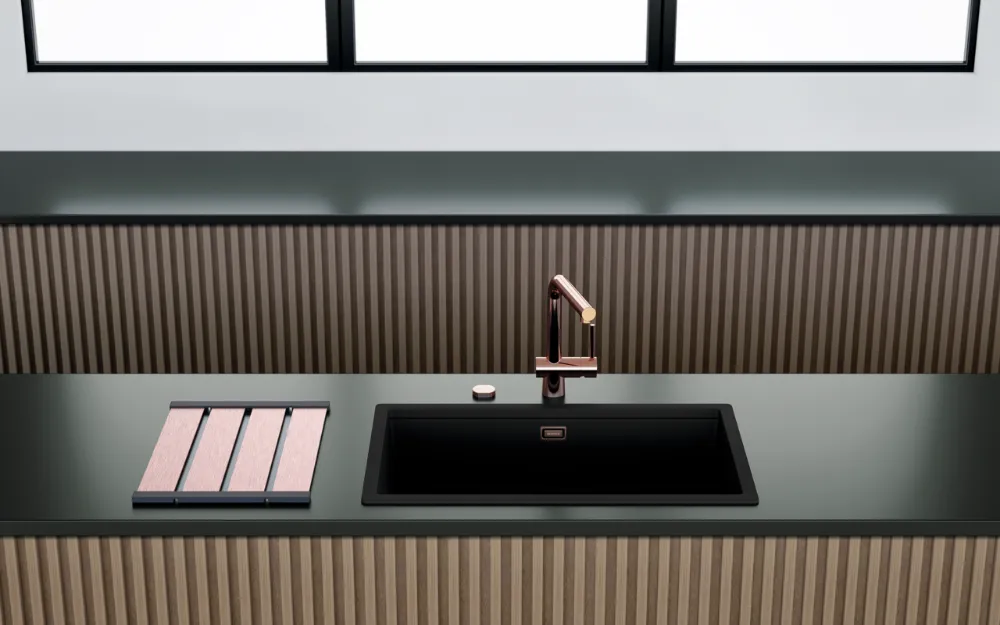 Obrázok Dřez KIRUNA N-100XL AllBlack Night Uložení do roviny