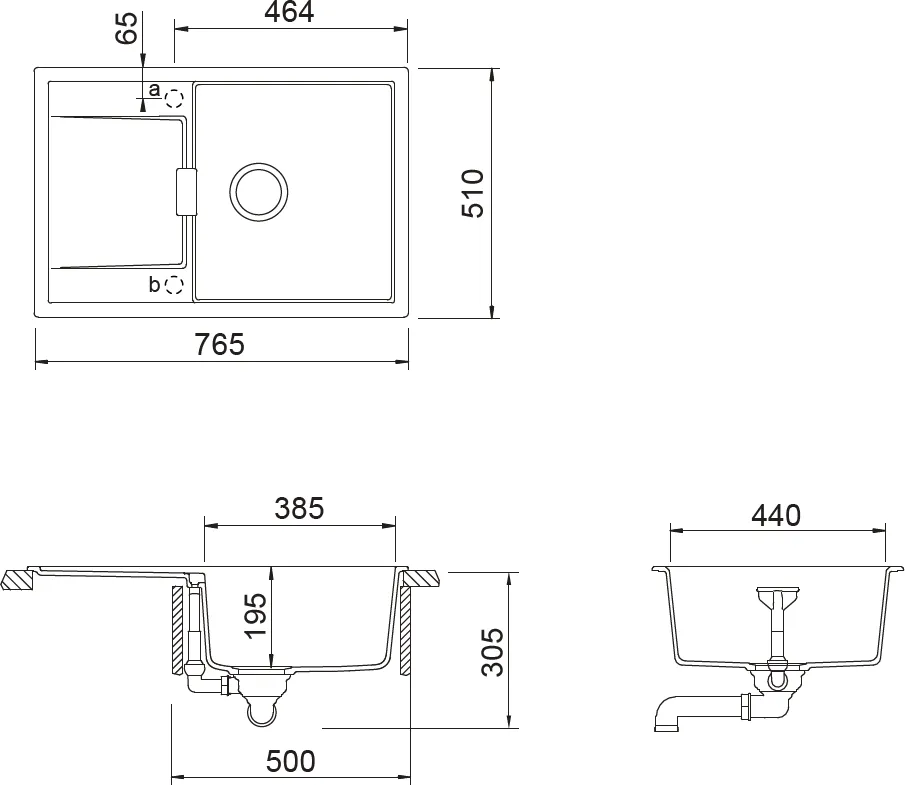 Obrázok Dřez MONO D-100 Berry Horní uložení