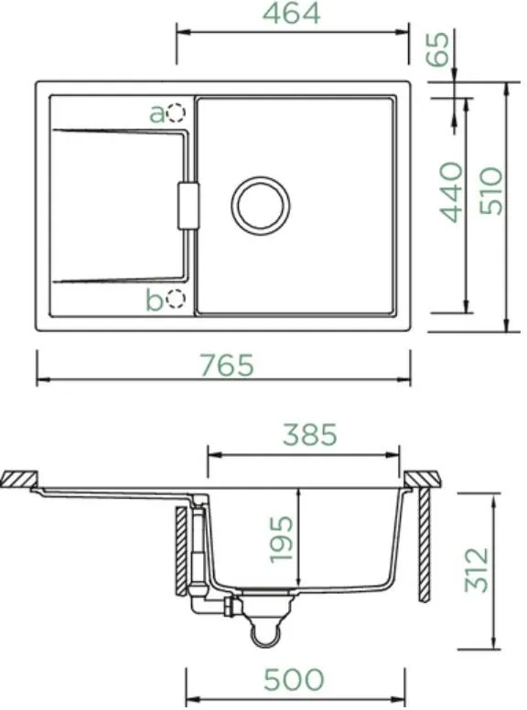 Obrázok Dřez MONO D-100 Berry Spodní uložení