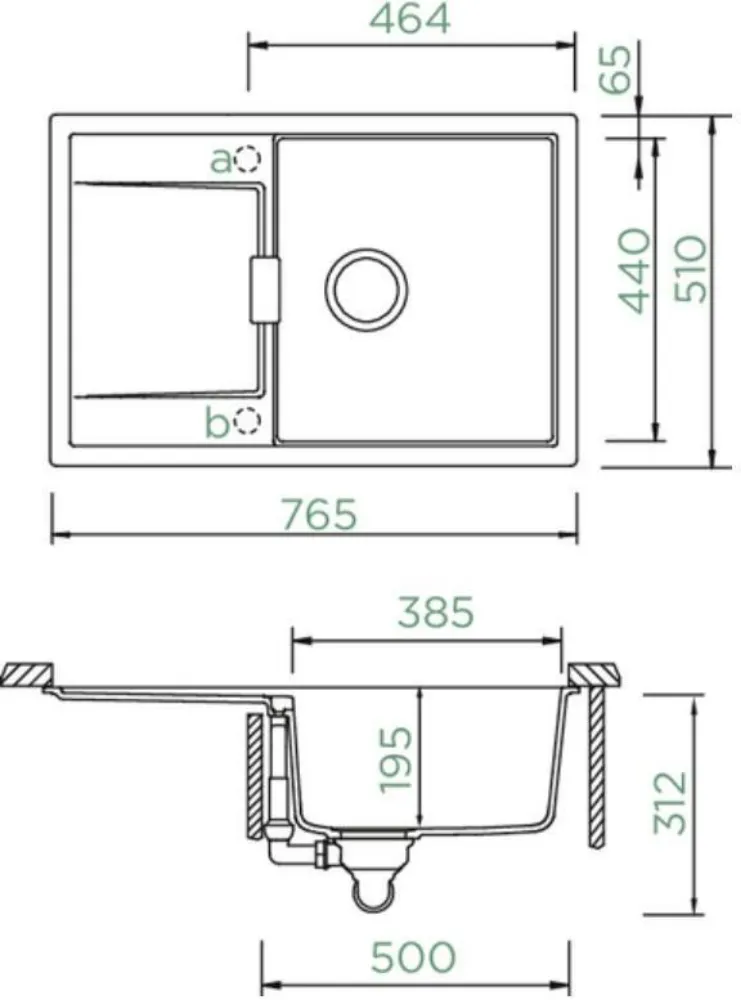 Obrázok Dřez MONO D-100 Ivy Spodní uložení