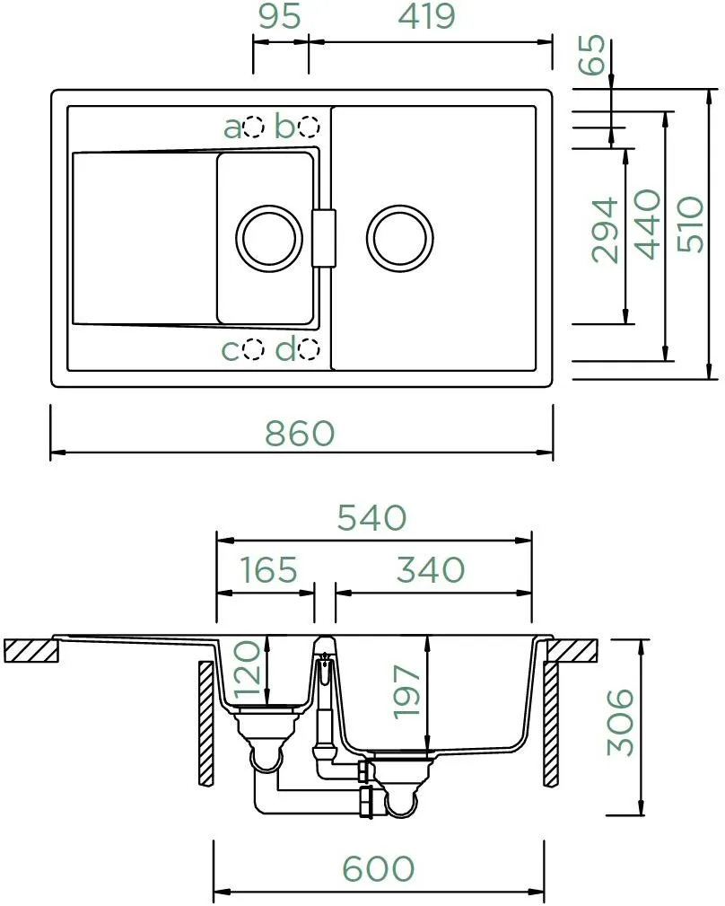 Obrázok Dřez MONO D-150 Berry (Horní uložení)