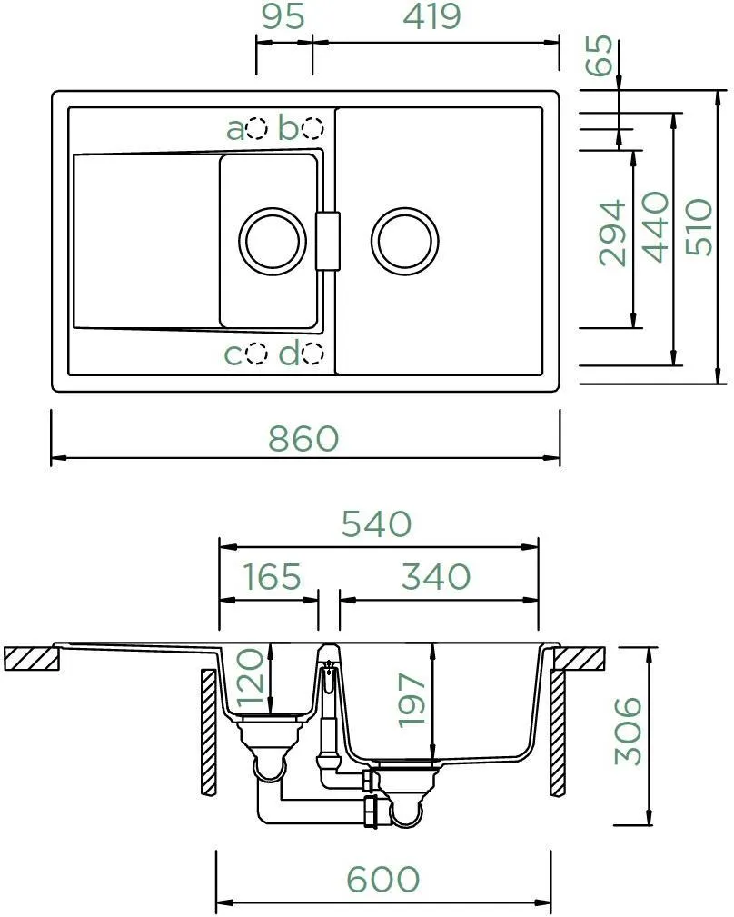 Obrázok Dřez MONO D-150 Ivy (Horní uložení)