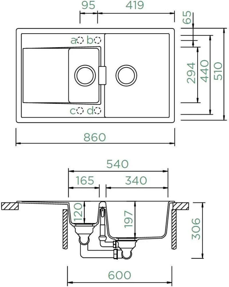 Obrázok Dřez MONO D-150 Ivy (Horní uložení)