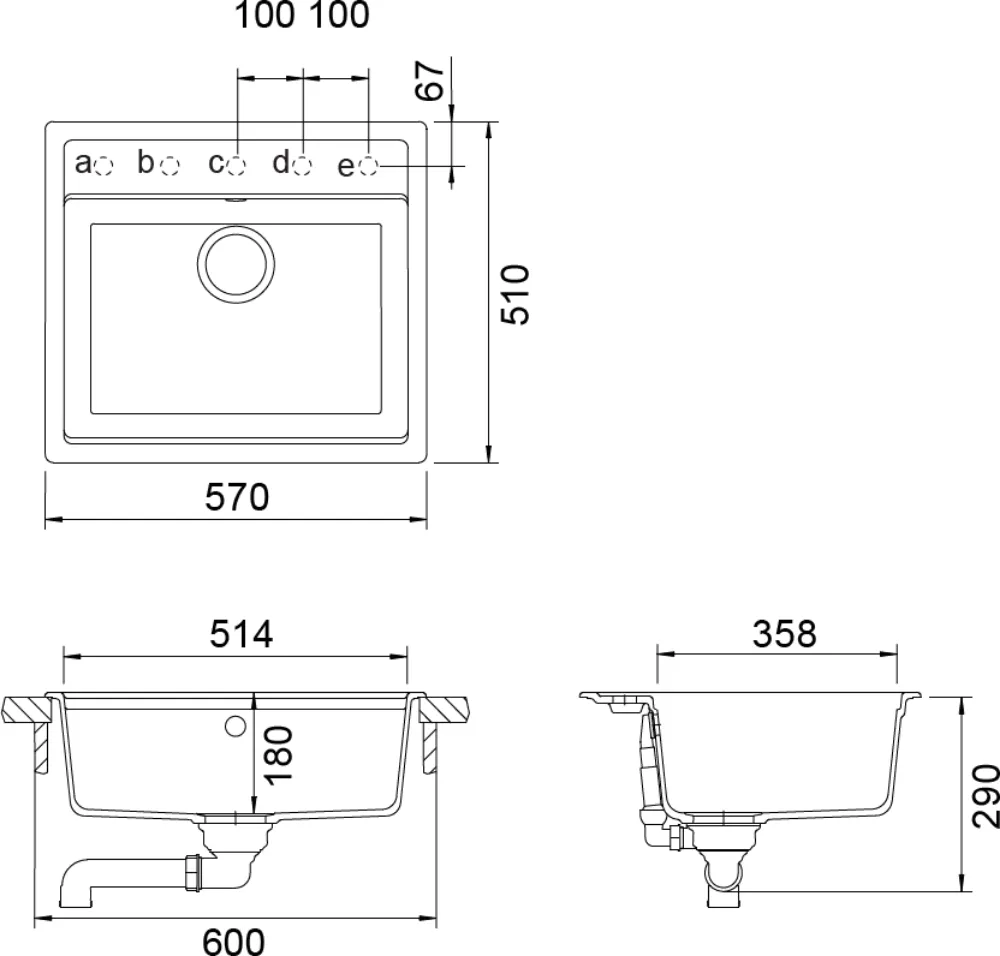Obrázok Dřez MONO N-100 Berry Horní uložení