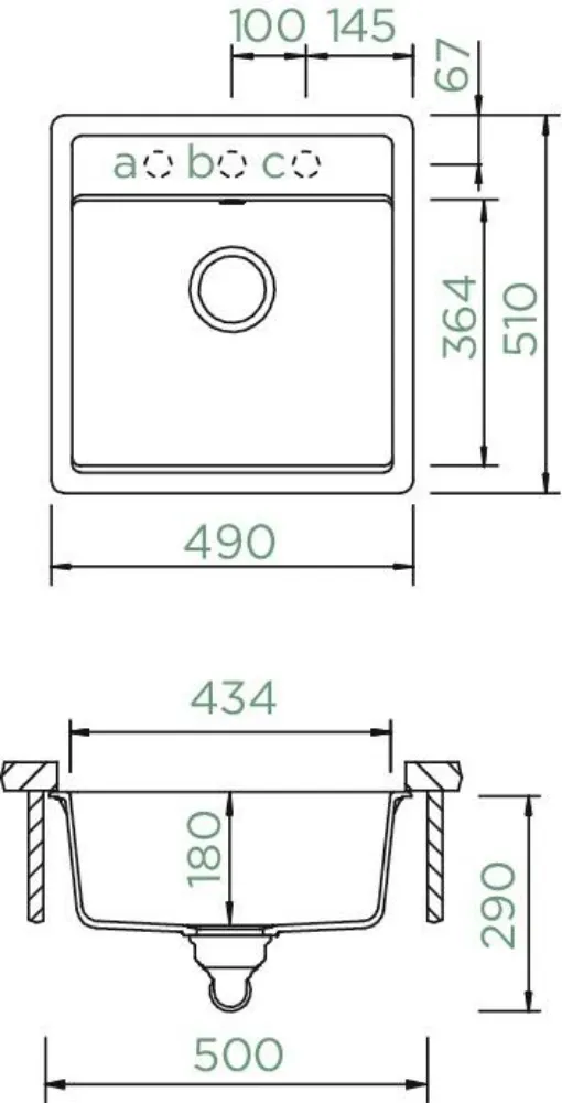 Obrázok Dřez MONO N-100S Berry Spodní uložení
