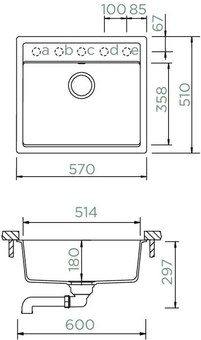 Obrázok Dřez MONO N-100 Berry (Spodní uložení)