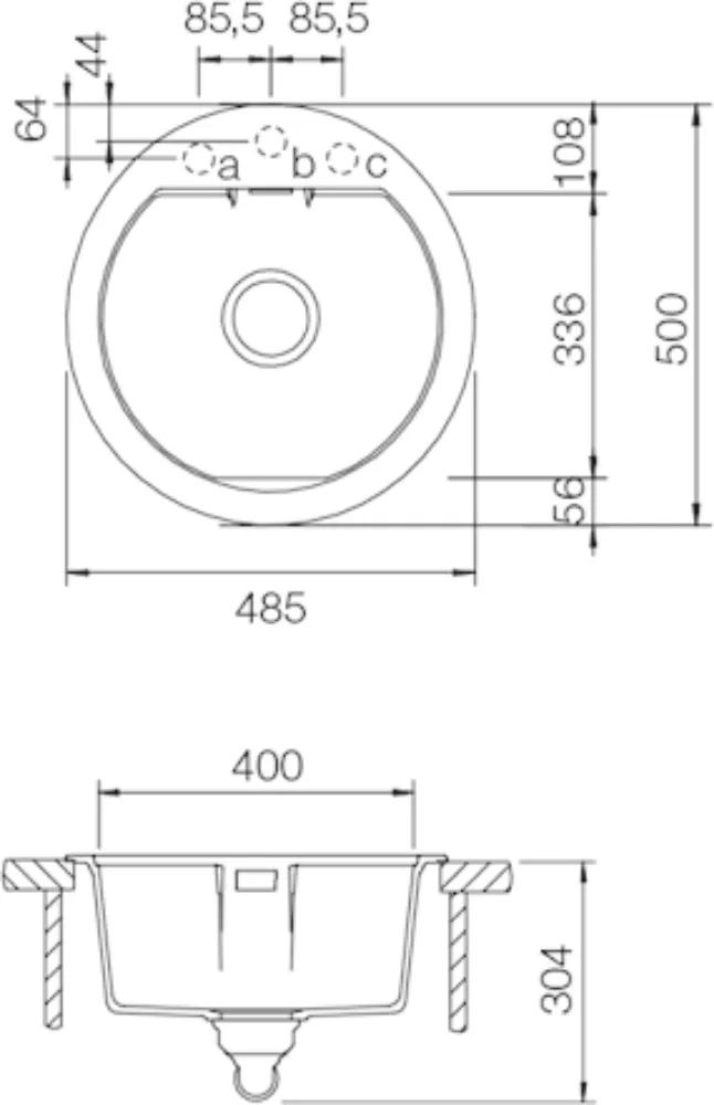 Obrázok Dřez MONO R-100 Ivy Horní uložení
