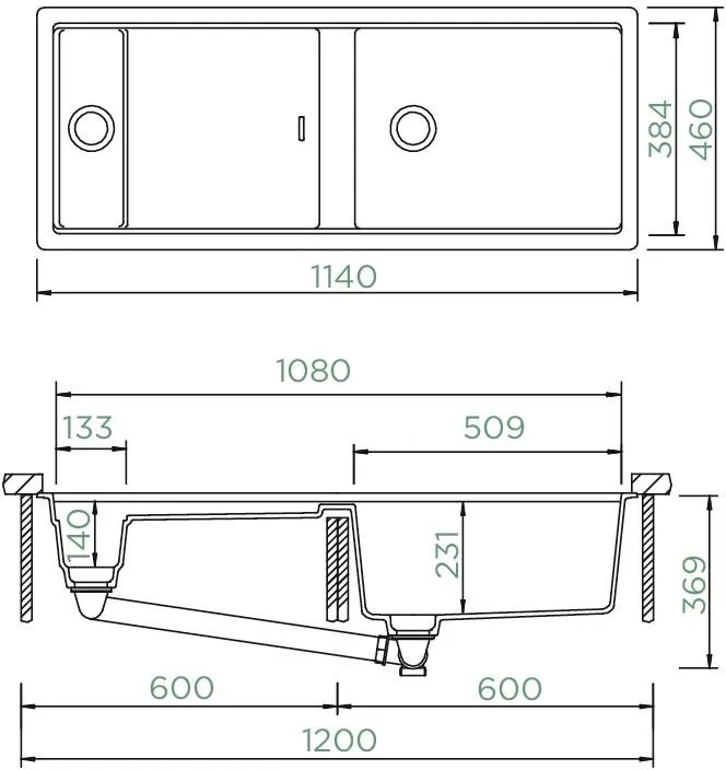 Obrázok Dřez PREPSTATION D-150 Ivy Spodní uložení