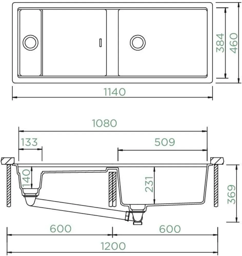 Obrázok Dřez PREPSTATION D-150 Ivy Spodní uložení