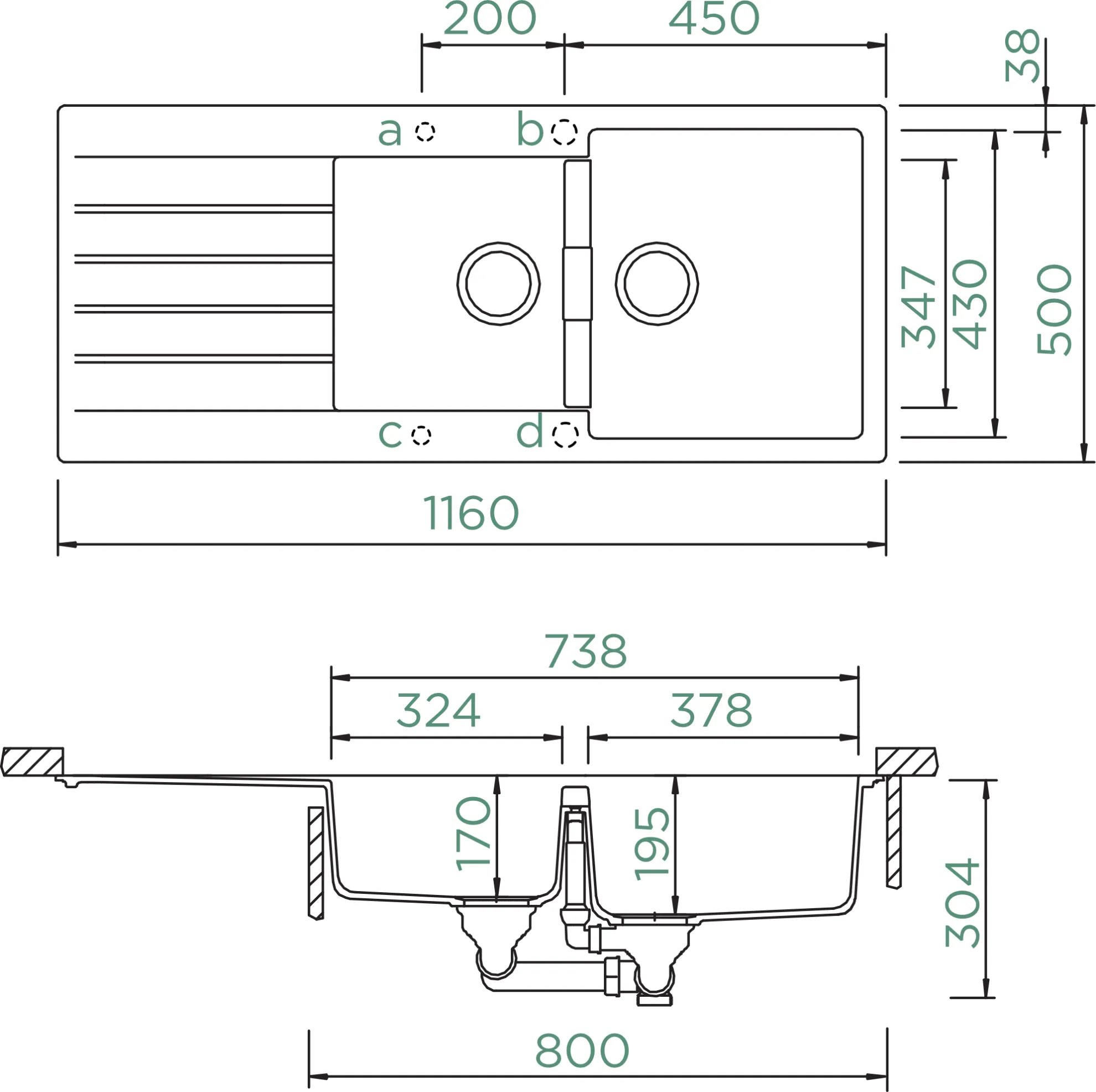 Obrázok Dřez Signus D-200 Puro Spodní uložení