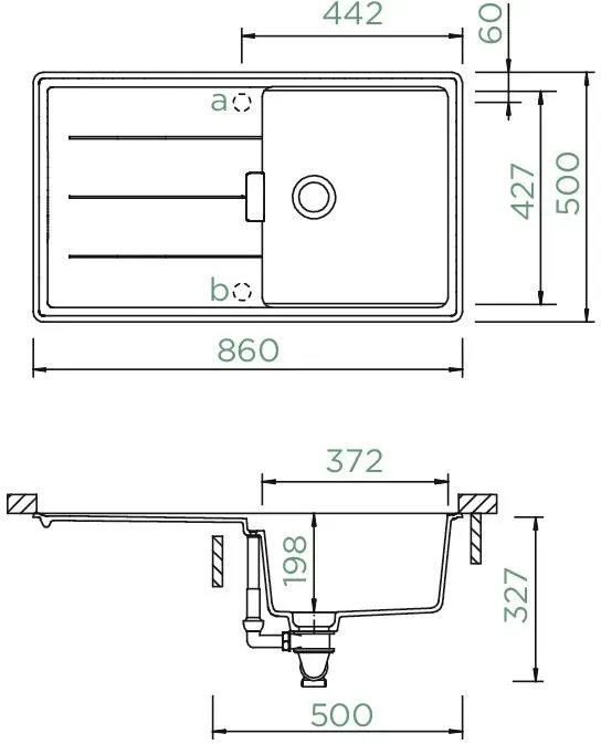 Obrázok Dřez Tia D-100 Berry (spodní uložení)