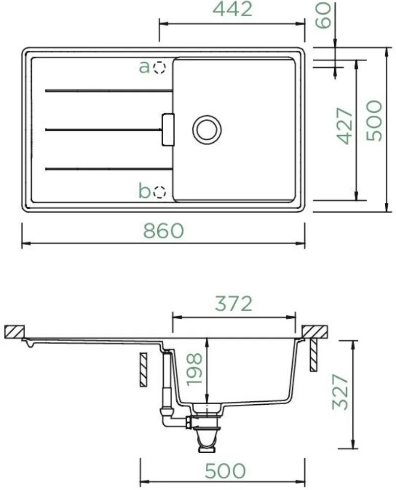 Obrázok Dřez Tia D-100 Berry (spodní uložení)