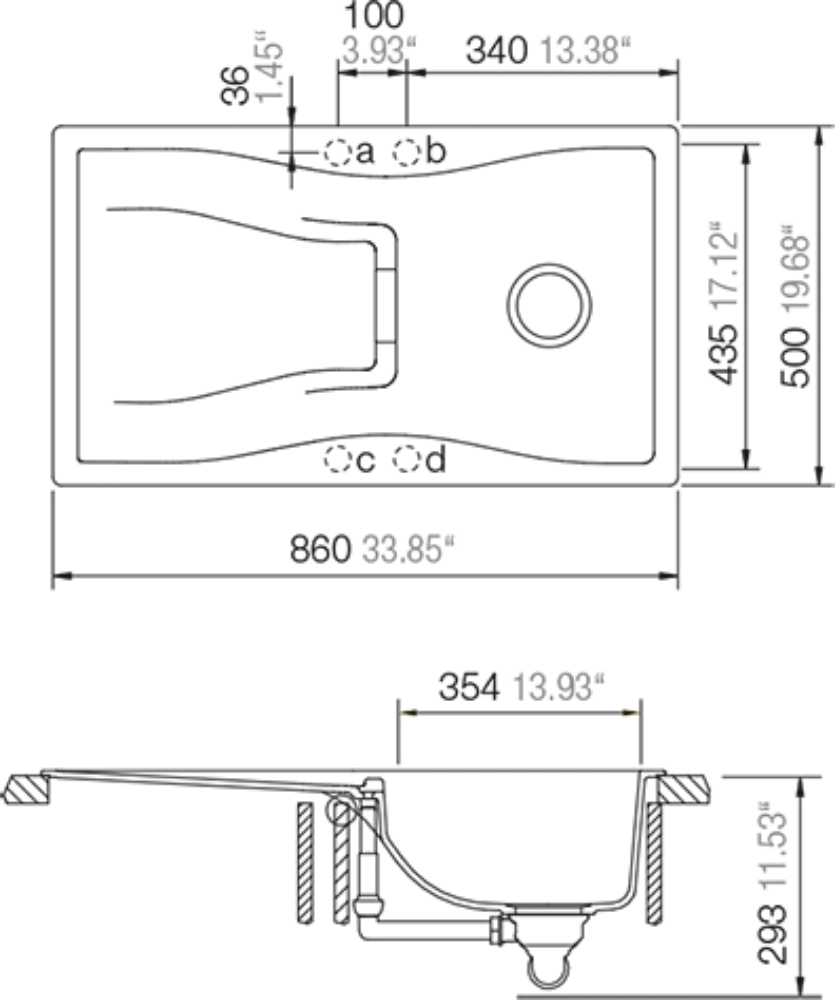 Obrázok Dřez Waterfall D-100 Berry horní uložení