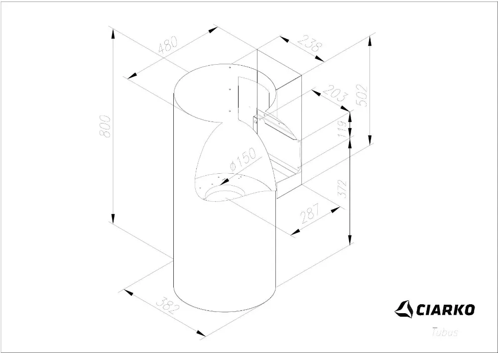 Obrázok Odsávač komínový Tubus Inox (CDP3801I)