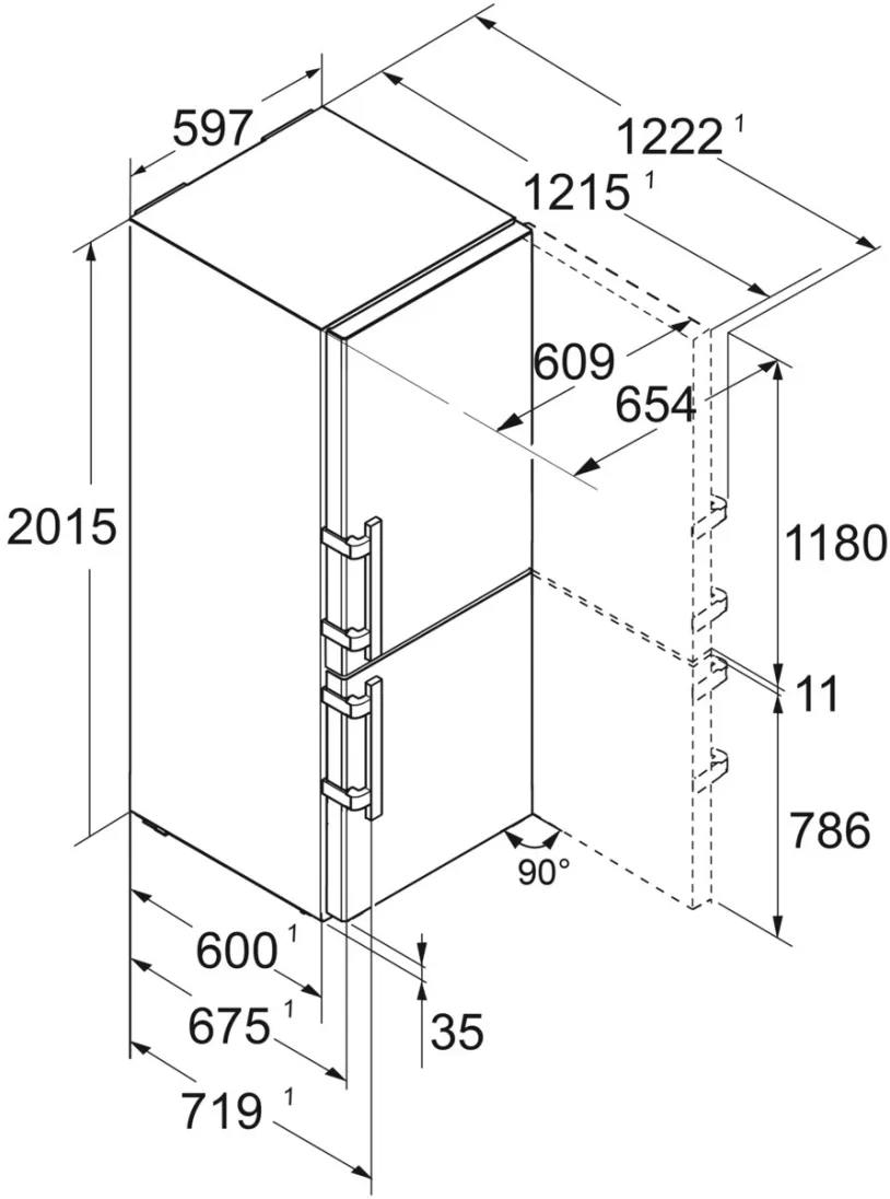 Obrázok CHLADNIČKA KOMBINOVANÁ CBNbsa 575i
