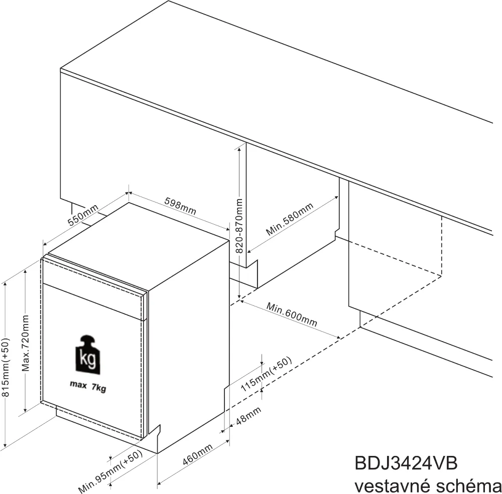 Obrázok UMÝVAČKA VSTAVANÁ BDJ3424VB