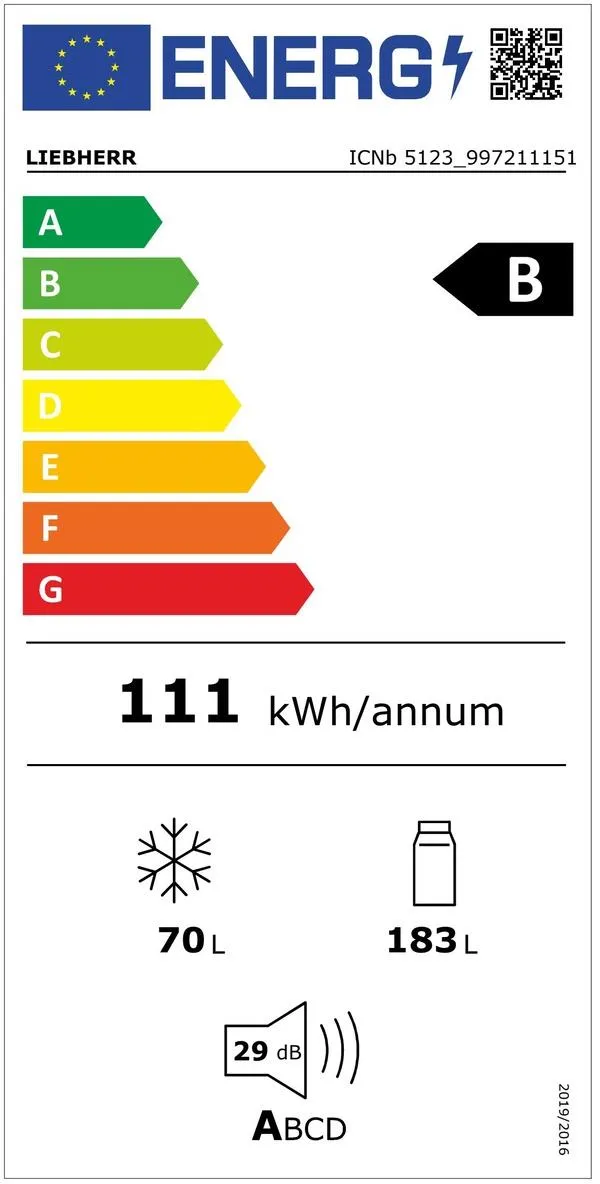 Obrázok VESTAVNÁ KOMBINOVANÁ CHLADNIČKA ICNb 5123