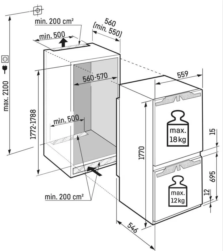 Obrázok VESTAVNÁ KOMBINOVANÁ CHLADNIČKA IKGBN 51Vd23i