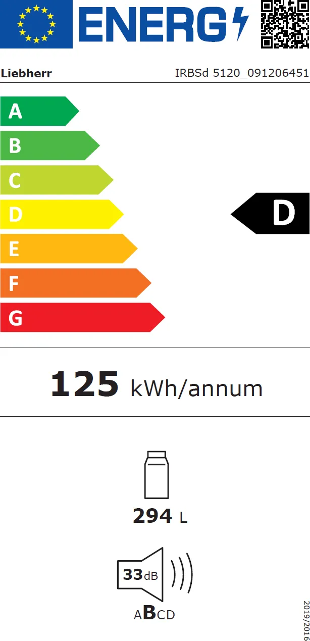 Obrázok VSTAVANÁ CHLADNIČKA IRBSd 5120