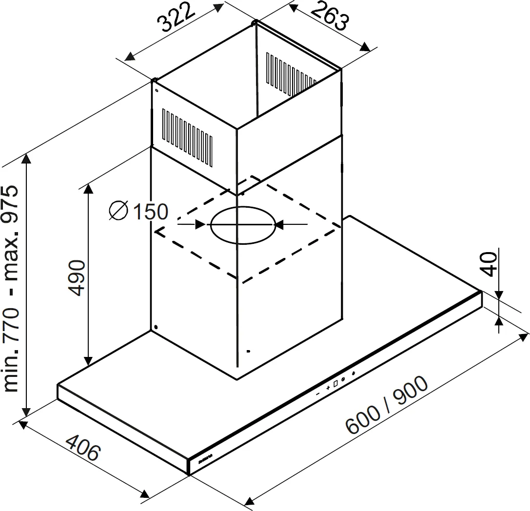 Obrázok ODSÁVAČ KOMÍNOVÝ DHB49740B