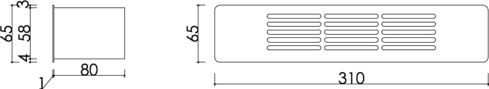 Obrázok Mriežka 310x65 mm KVS7068W
