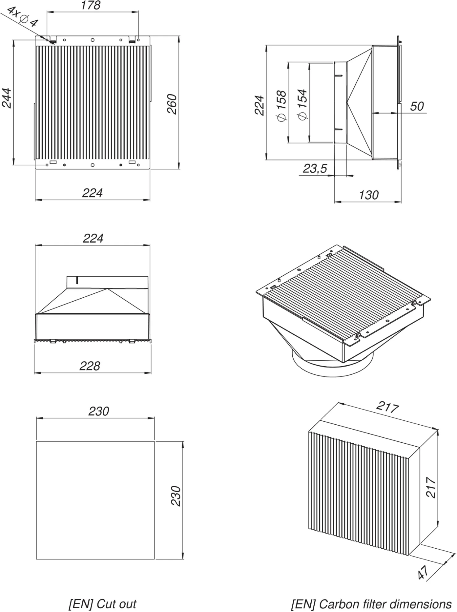 Obrázok Filtračná skrinka - držiak s uhlíkovým filtrom Long Life FW217 UFW50