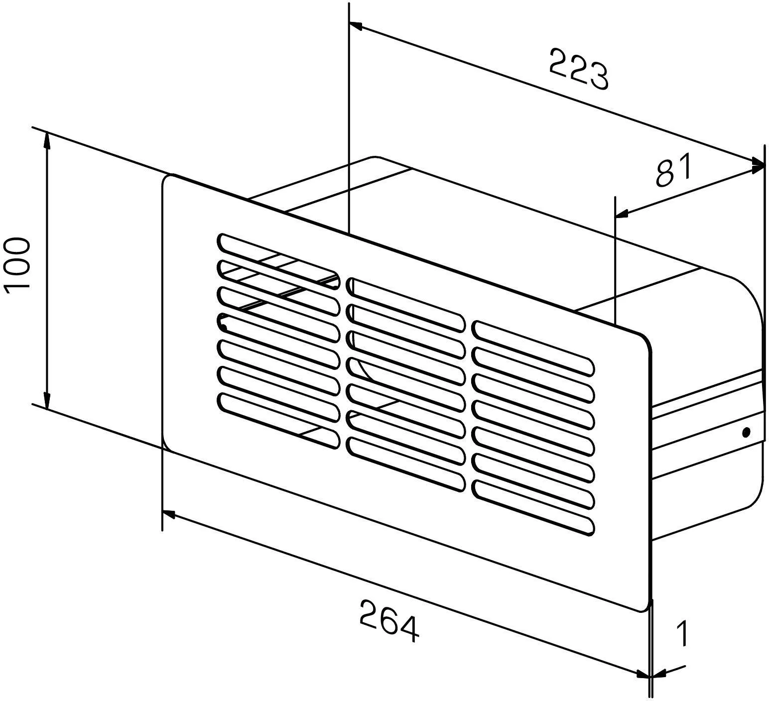 Obrázok Mriežka 265x100 mm KVS7026W