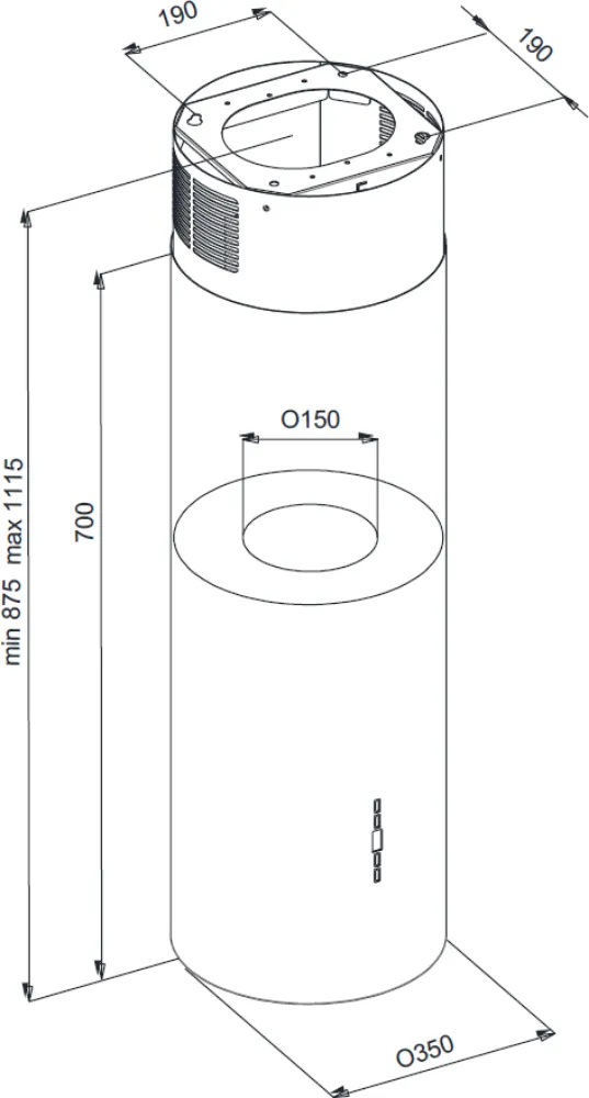 Obrázok ODSÁVAČ OSTROVČEKOVÝ KMI3500BL