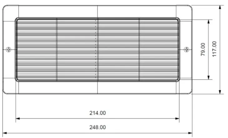 Obrázok Mriežka biela 248x117 do plochého potrubia 220x90 KVS290119W