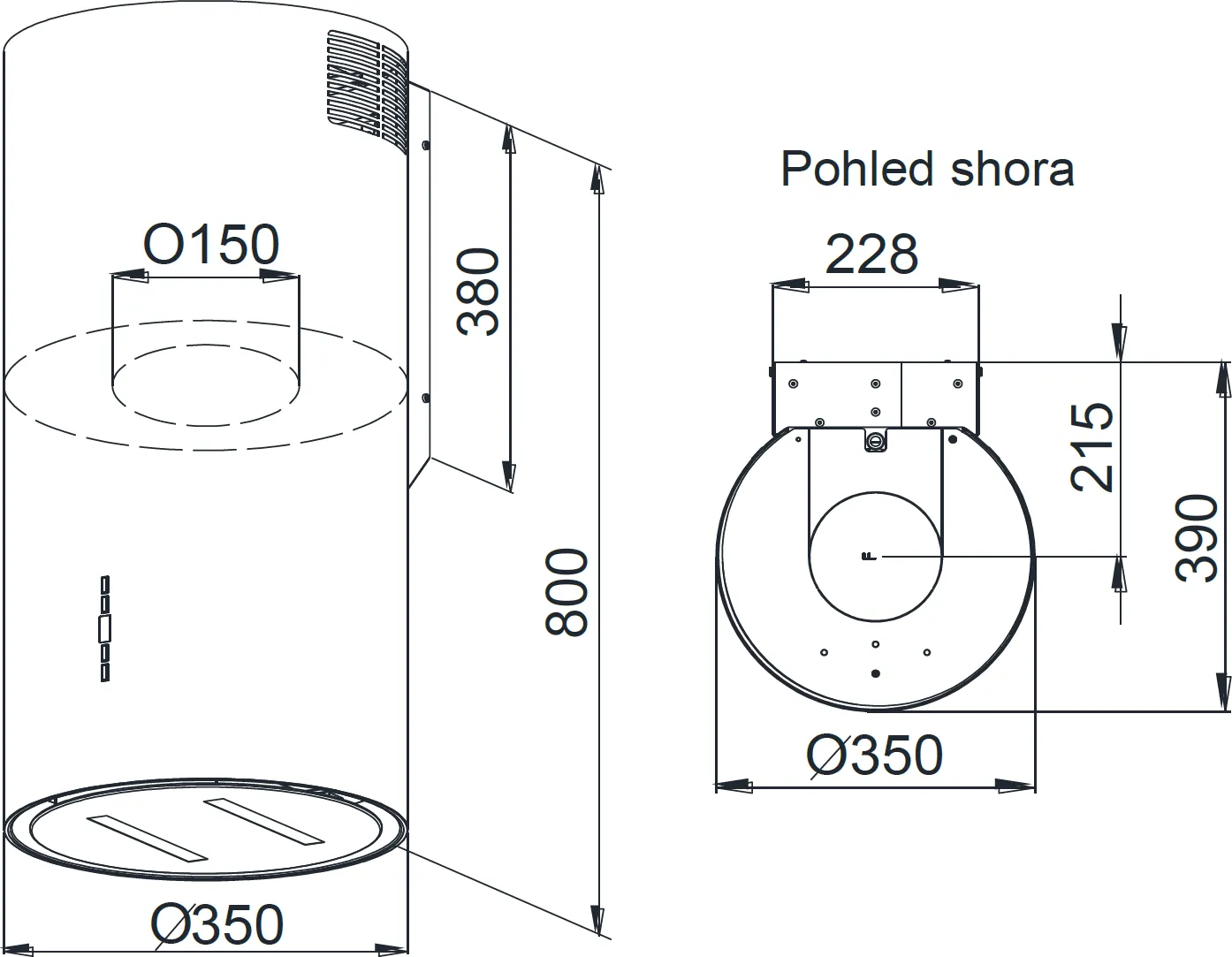 Obrázok ODSAVAČ KOMÍNOVÝ KMK3500BL