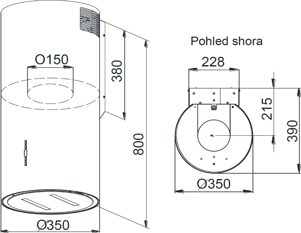 Obrázok ODSAVAČ KOMÍNOVÝ KMK3500BL
